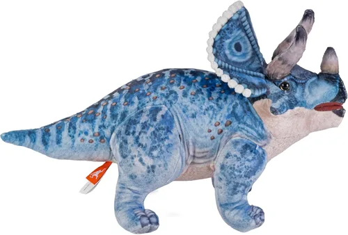 Vista 5 de Wild Republic Colección Artista, Triceratops de dinosaurio, regalo para niños, 15 pulgadas, juguete de peluche, botellas de agua recicladas