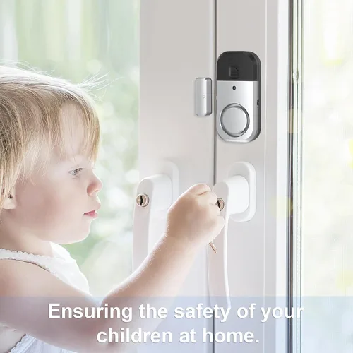 Vista 5 de Sensores de alarma para puerta y ventana, alarma de puerta para seguridad de los niños, alarmas de puerta para seguridad del hogar, oficina, tienda