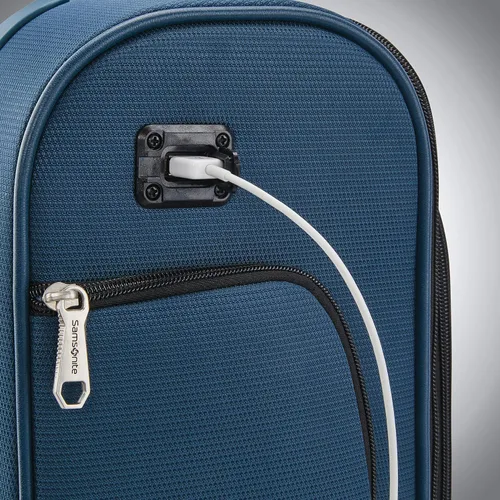 Vista 5 de Samsonite Solyte DLX Softside - Equipaje extensible con ruedas giratorias, azul (Mediterranean Blue)), 123570-1548