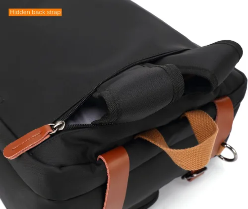 Vista 7 de CoolBELL Mochila convertible tipo mensajero, bolsa de hombro, funda para laptop, bolso de mano, maletín de negocios, mochila de viaje