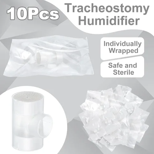 Vista 2 de Threlaco 10 piezas de traqueotomía HME intercambiador de humedad de calor paquete individual Traqueotomía Humidificador Suministros de traqueotomía