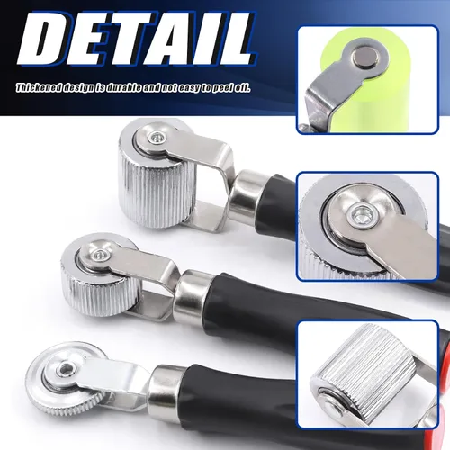 Vista 4 de Glarks 4 rodillos de amortiguación de sonido para automóvil, 0.236 in, 0.787 in, 1.575 in, 2.244 in, herramienta de instalación de metal, rodillo