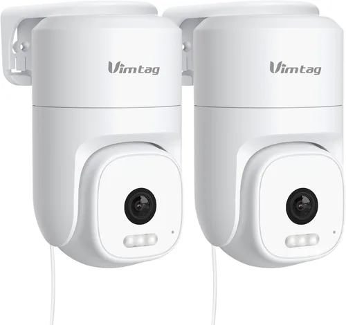 Vista 23 de VIMTAG 2.5K Pan/Tilt Cámara de seguridad para exteriores con cable para el hogar, WiFi de doble banda