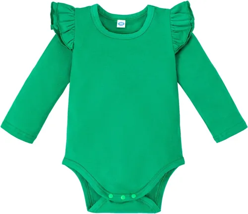 Vista 11 de Magic Park 0-24M Mameluco para bebé niña, traje de una pieza para bebé niña de color sólido, camiseta con volantes para niña, camiseta para bautizo
