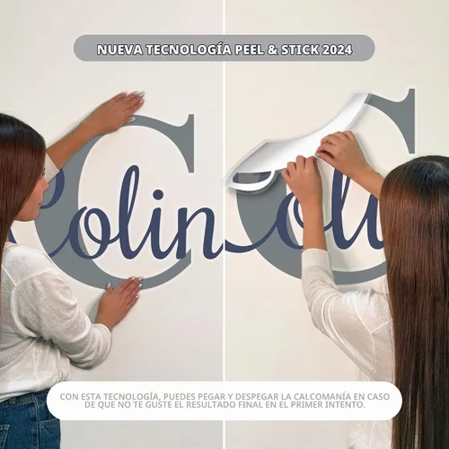 Vista 3 de CRYPTONITE Calcomanías de vinilo personalizadas con nombre e inicial de Campanilla – Decoración de dormitorio de niña – Calcomanías de pared de A.
