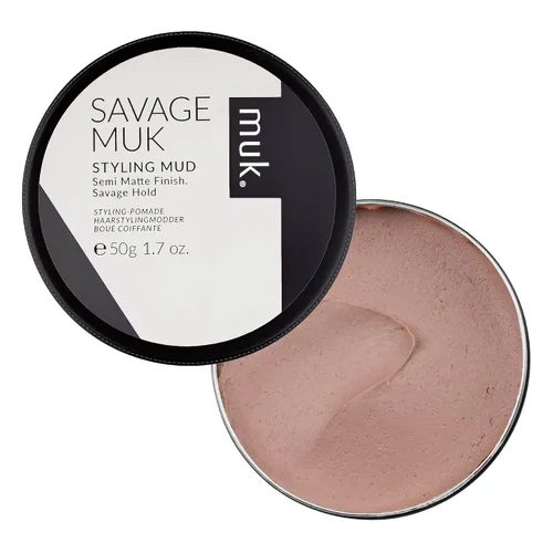 Vista 2 de MUK. Haircare Savage - Lodo semimate para peinar, producto para el cabello, pasta para el cabello para hombres, fijación fuerte, bajo brillo, 1.76