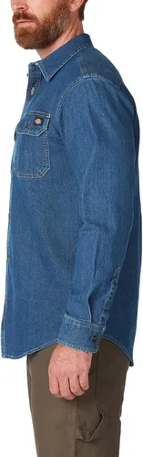 Vista 2 de Dickies Camisa de tela vaquera flexible de manga larga para hombre