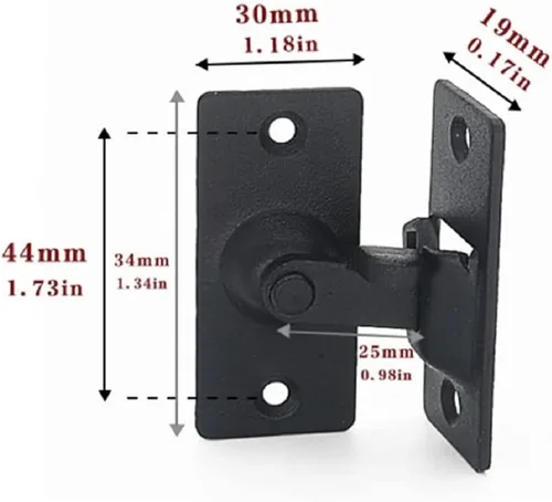 Vista 4 de Gabinetes de puerta de granero Cerraduras de privacidad Cerraduras pequeñas Cerraduras de valla de madera Cerraduras de puerta de granja (negro)