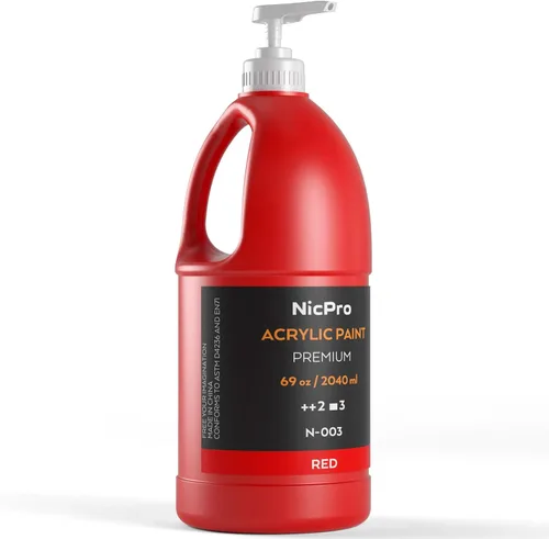 Vista 9 de Nicpro Juego de pintura acrílica grande negra (69 onzas, 69.0 fl oz), suministros de pintura artística no tóxicos para múltiples superficies