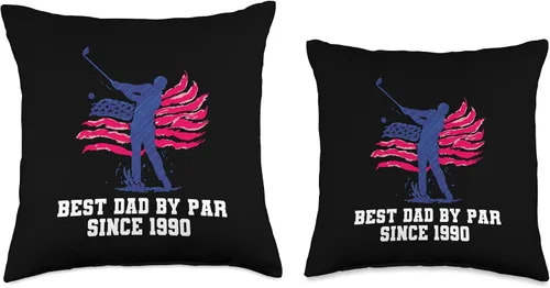 Vista 3 de Best dad by par since 1990 Throw Pillow