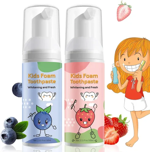 Vista 14 de Pasta de dientes de espuma para niños, 4 paquetes de pasta de dientes de espuma para cepillo de dientes eléctrico en forma de U, pasta de dientes