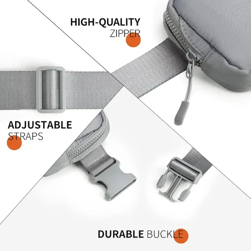 Vista 4 de Unisex Mini Belt Bag with Adjustable Strap Small Fanny Pack for Workout Running Traveling Hiking