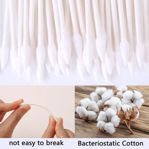 Vista 2 de Pangda 400 hisopos de algodón con punta puntiaguda, brotes de algodón con barra de papel para limpieza del hogar, herramientas de belleza, cuidado