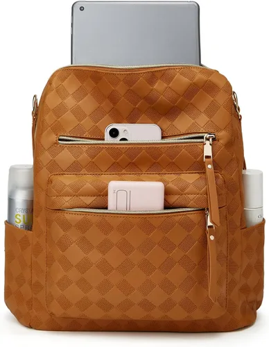 Vista 6 de Makes Bolso tipo mochila para mujer, de piel sintética, con diseño convertible, 2 piezas