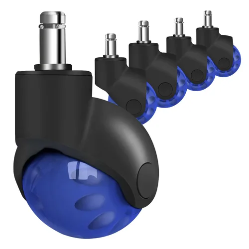 Vista 10 de Ruedas de bola de 2 pulgadas, Hirate Ruedas de bola de rotación universal de 360 grados con cubierta de nylon para sillas de oficina y muebles