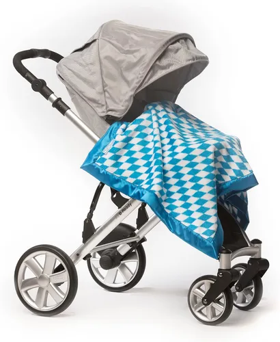 Vista 2 de SwaddleDesigns Manta para cochecito, acogedora manta de felpa para bebé/niño pequeño, 30 x 40 pulgadas, Forever Diamonds con ribete de satén azul
