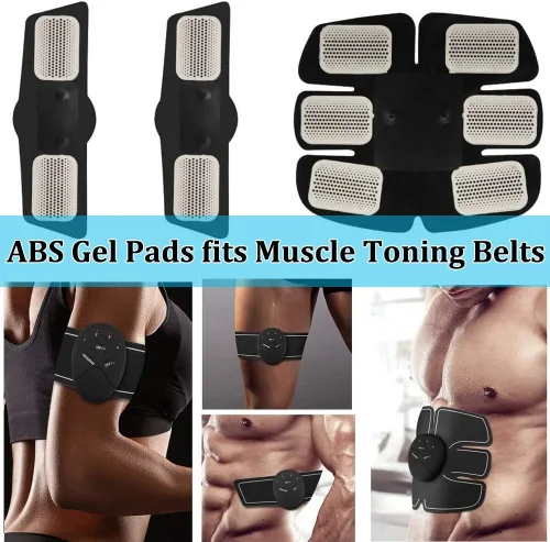 Vista 7 de KASBEE Almohadillas de gel ABS, 50 almohadillas estimuladoras musculares de repuesto para Ultimate Muscle EMS Toner Abdominal Belt Belly Muslo Flab