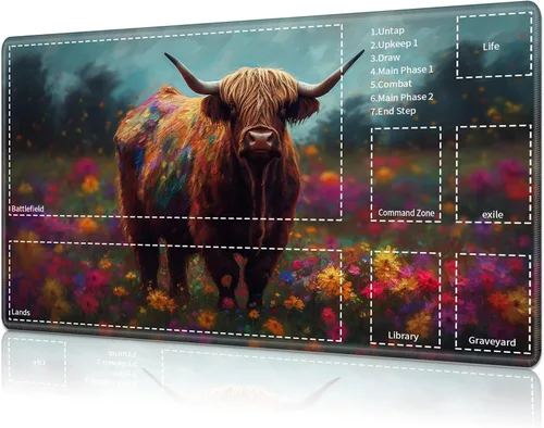 Vista 45 de Tapete de juego para MTG Card Playmat con zona, tapete de juego para MTG TCG de 24 x 14 pulgadas, tapete de juego antideslizante para tablero