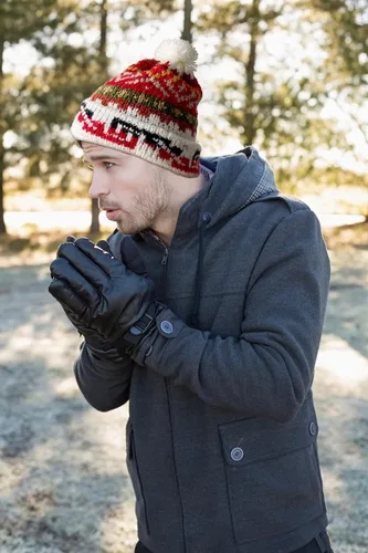 Vista 3 de TINKUY PERU - Gorro de invierno de lana de alpaca, hecho a mano, unisex, talla única