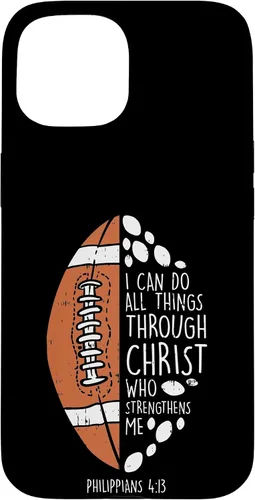 Vista 6 de Funda de regalo para iPhone 16 American Football I can do things Bible God Jesus