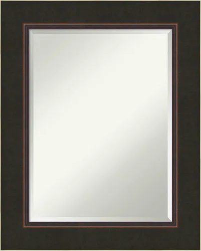 Vista 7 de Amanti Art Bathroom Mirror for Over Sink, Milano Vanity Mirror, Medium Casual Wood Frame, Hangs Horizonally and Vertically, Bathroom Wall Decor
