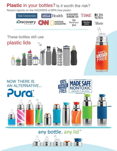 Vista 4 de Pura Kiki - Fundas cortas de silicona para botellas, sin plástico, grado médico, no tóxico, certificado MadeSafe, añade agarre, antideslizante