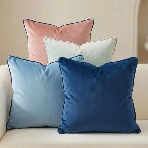 Vista 9 de Mecatny Juego de 4 fundas de almohada de terciopelo de 18 x 18 pulgadas, fundas de almohada decorativas suaves y coloridas para sofá, sala de estar