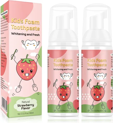 Vista 10 de Pasta de dientes de espuma para niños, 4 paquetes de pasta de dientes de espuma para cepillo de dientes eléctrico en forma de U, pasta de dientes