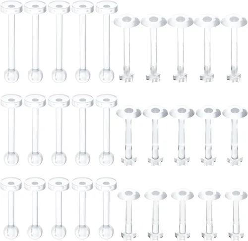 Vista 8 de SmallCat Retenedor de piercing transparente para mujeres y hombres, retenedor de anillos de labios de plástico transparente, retenedores de nariz