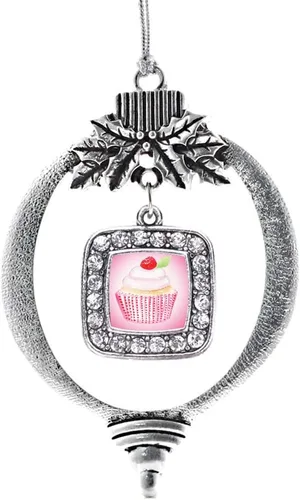 Vista 62 de Inspired Silver - Nana púrpura - Adorno de Navidad plateado - Adorno cuadrado para árbol de Navidad con circonita cúbica - Decoración colgante