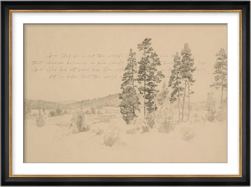 Vista 101 de MUDECOR Lienzo enmarcado prémium para pared, pinos nevados en bosque de invierno, ilustraciones modernas, arte contemporáneo, escénico, divertido