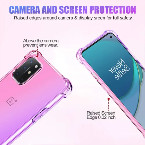 Vista 2 de OnePlus 8T Case (2020), OnePlus 8T 5G Linda funda para niñas y mujeres, degradado, delgada, antiarañazos, TPU suave, funda protectora a prueba
