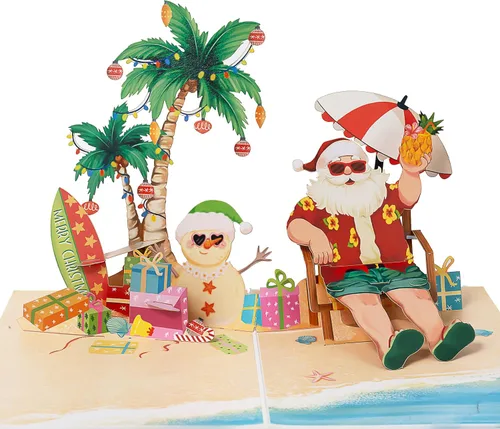 Vista 5 de POPWOW Tarjeta desplegable de vacaciones de montaña, Feliz Navidad, nieve, esquí, tarjetas de felicitación 3D, regalos para mujeres, hombres, niños