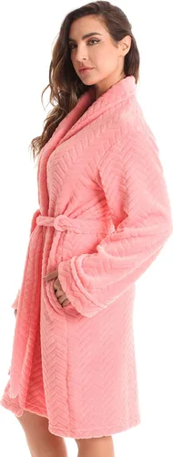 Vista 2 de Just Love Velour Chevron Texture Bath Robes for Women