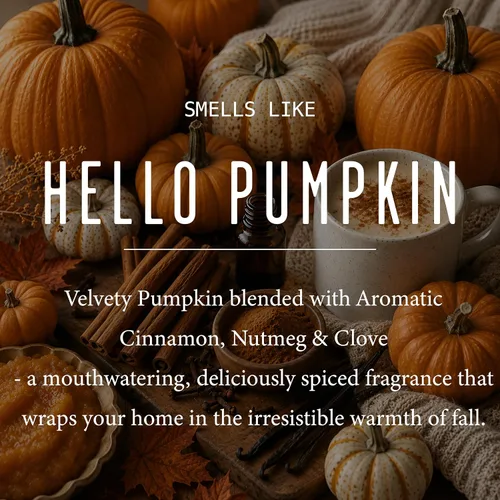 Vista 3 de Vela de especias de calabaza, velas de otoño, vela de calabaza 'Hello Pumpkin', velas de soja perfumadas de otoño para el hogar, velas perfumadas