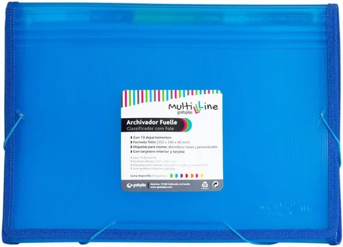 Vista 2 de grafoplás 02963030-carpeta Archivo expandible con fuelle Foolscap, azul
