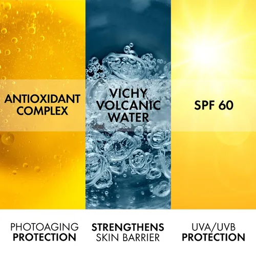 Vista 5 de Vichy Capital Soleil - Protector solar mineral tintado para cara, SPF 60, protector solar facial de dióxido de titanio, protector solar