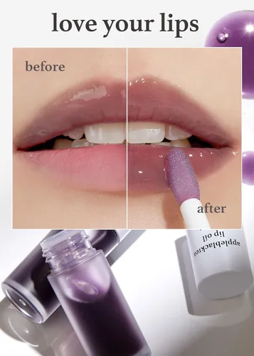 Vista 4 de NOONI Aceite labial vegano coreano, té de manzana, 0.12 onzas líquidas + aceite de labios coreano, Appletea, paquete de 0.12 onzas líquidas