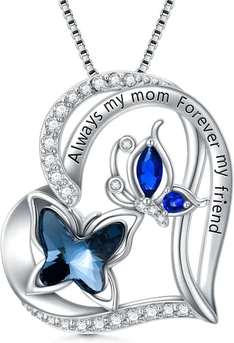 Vista 21 de Collar de plata de ley para hermanas, joyas de cumpleaños para hermanas y amigas