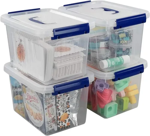 Vista 9 de Ggbin Caja de almacenamiento transparente de 30 cuartos de galón con ruedas, juego de 4 Plástico