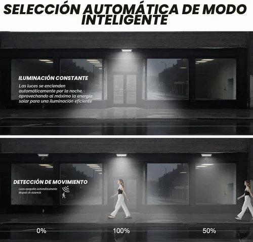 Vista 6 de Luces solares al aire libre con sensor de movimiento - Luz de pared de 4 modos con control remoto, 1050LM IP65 impermeable, lámpara de seguridad