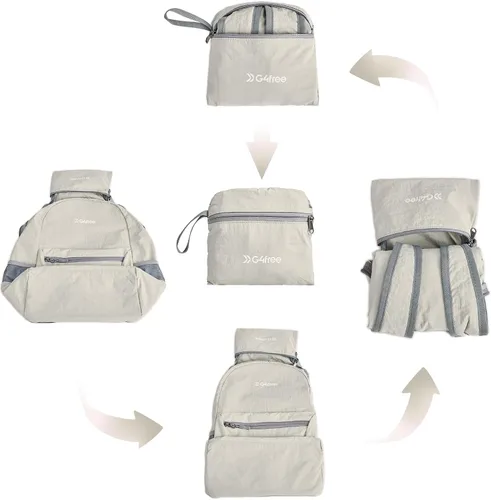 Vista 6 de G4Free Mochila plegable ligera de 20L para viajes, senderismo, mochila plegable para hombres y mujeres