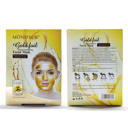 Vista 9 de MOND'SUB Mascarilla reafirmante facial de oro de 24 quilates (6 piezas) – Mascarilla facial antienvejecimiento, iluminadora, hidratante, hidratante
