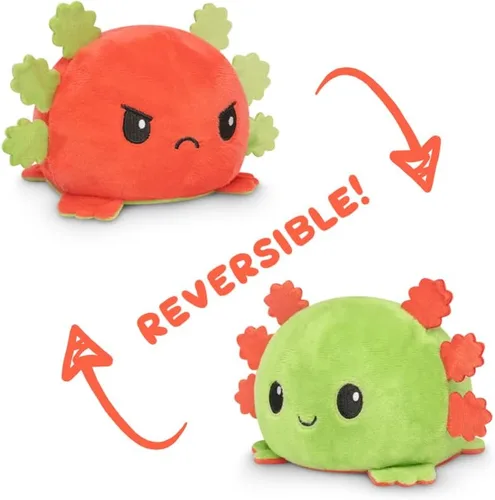 Vista 2 de TeeTurtle El peluche original reversible de Axolote Diseño patentado Juguete sensorial para aliviar el estrés Verde feliz rojo enojado Muestra