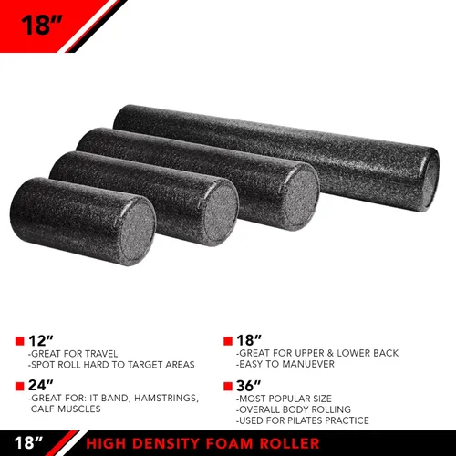 Vista 4 de JFIT High Density Foam Roller – EPP Deep Tissue Massage Roller for Muscle Recovery, Myofascial Release & Stretching
