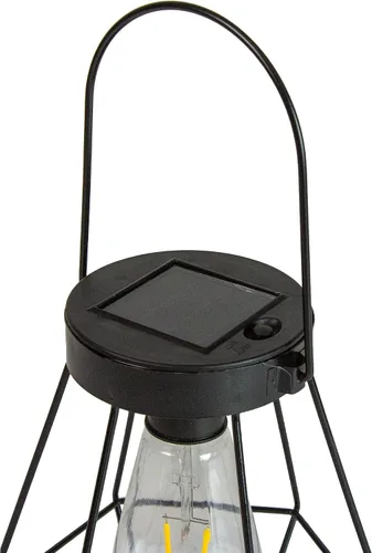 Vista 7 de Northlight Linterna solar colgante al aire libre geométrica negra de 7.5 pulgadas con mango
