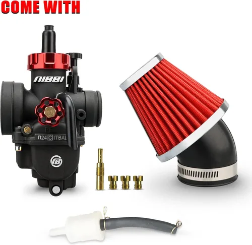 Vista 2 de NIBBI Carburador PE24 con kit de filtros de aire de 48mm, mejora el rendimiento de motocicletas de cross, compatible con 125cc-150cc para Apollo