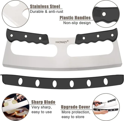 Vista 4 de Sharp - Cortador de pizza de 14 pulgadas con asas dobles y cubierta protectora, bueno para cocina y comedor