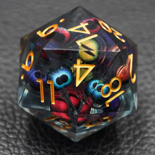 Vista 12 de Dados de mazmorras y dragones D20,3.346 in Dragon Eye D20,Dados de núcleo líquido para TTRPG