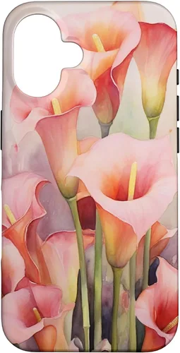 Vista 32 de Carcasa para iPhone 17 con diseño de flores de lirios de cala